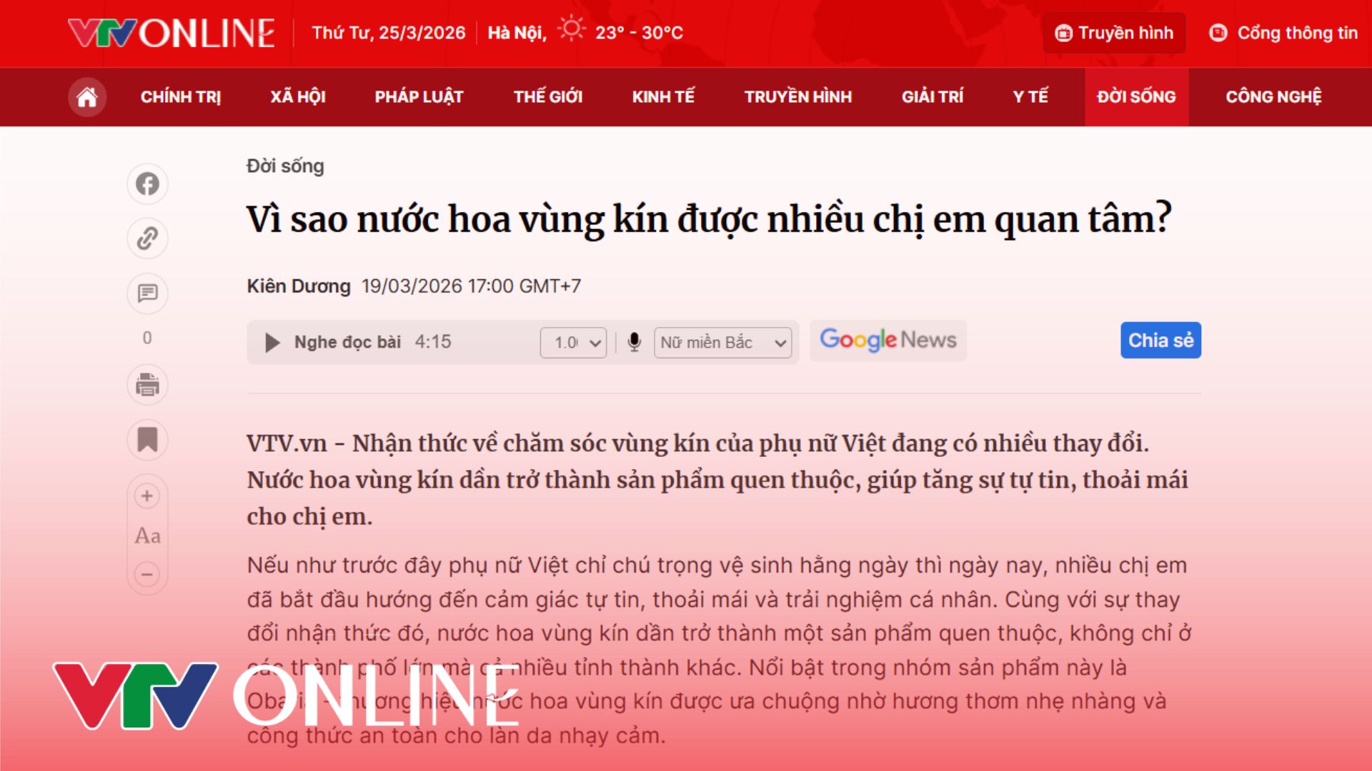 Obaria và VTV Online