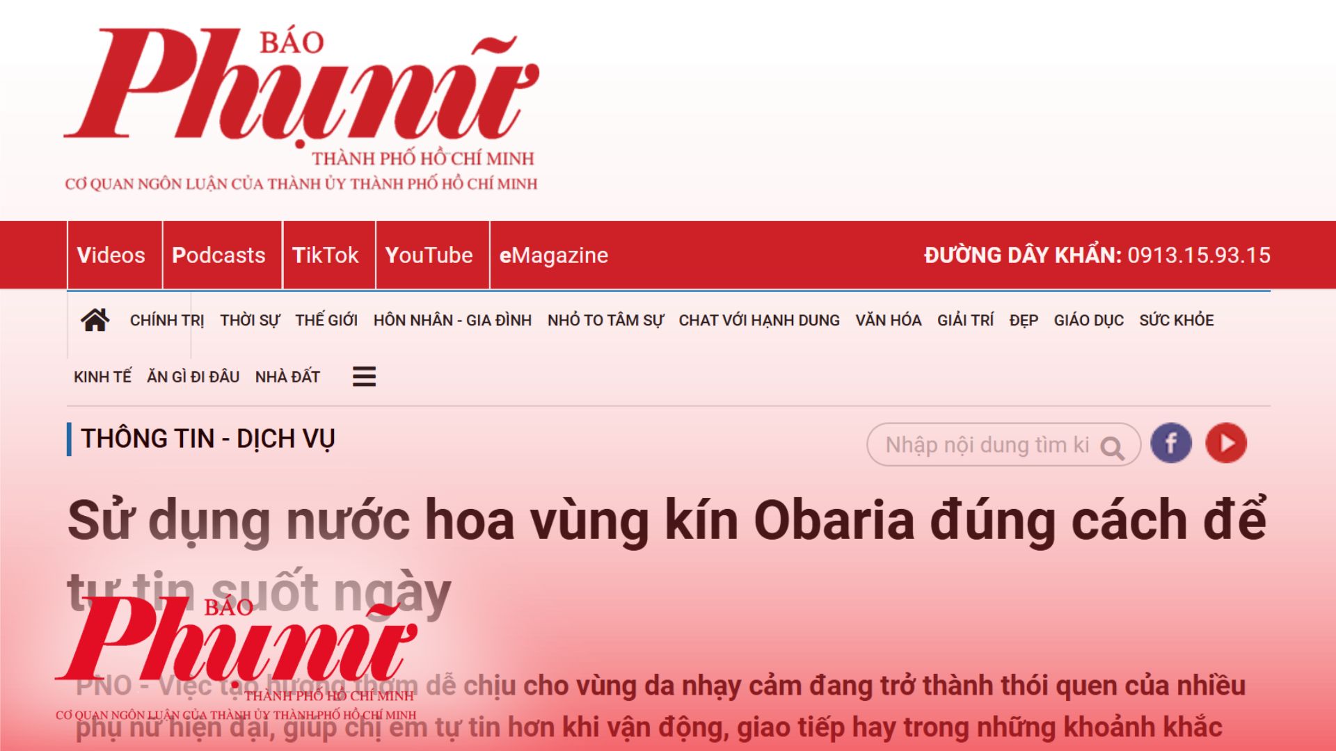 Obaria và Báo Phụ nữ