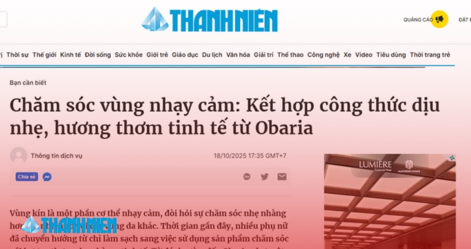 Báo Thanh niên nói về nước hoa Obaria