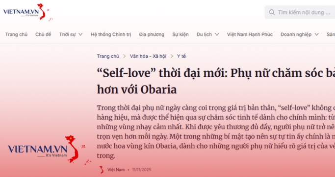 Báo Việt Nam nói về nước hoa Obaria