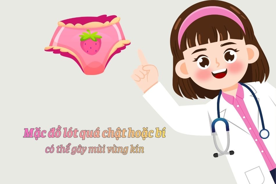 Mặc đồ lót chật và bí, giữ ẩm suốt nhiều giờ cũng là một trong những nguyên nhân gây mùi vùng kín